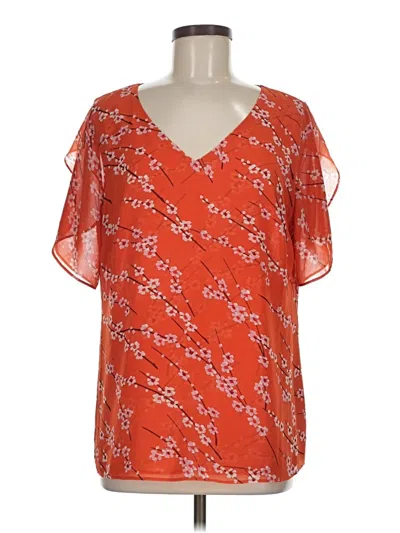Pre-owned Cabi Short Sleeve Blouse In Orange