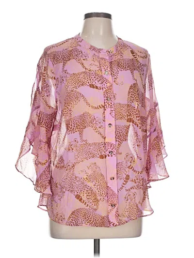Pre-owned Cabi Short Sleeve Blouse In Pink