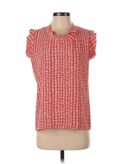 Pre-owned Cabi Short Sleeve Blouse In Red