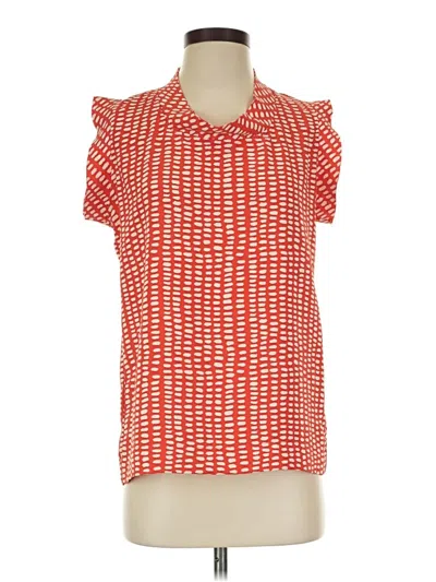 Pre-owned Cabi Short Sleeve Blouse In Red