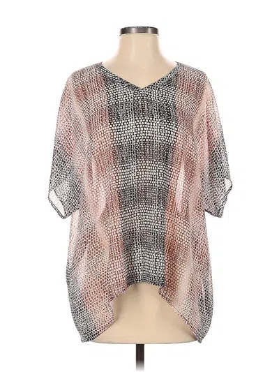 Pre-owned Cabi Short Sleeve Blouse In Silver