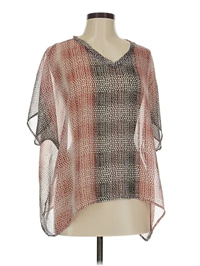 Pre-owned Cabi Short Sleeve Blouse In Silver