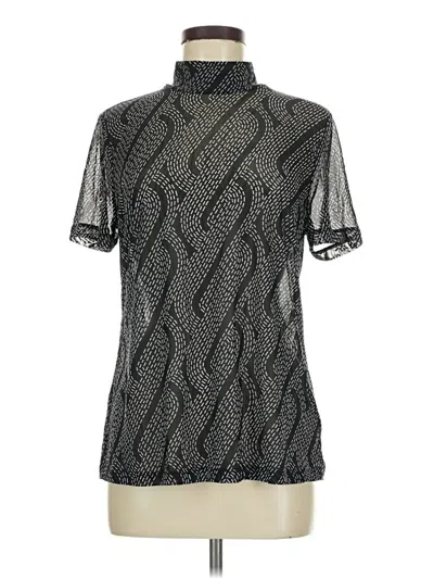 Pre-owned Cabi Short Sleeve Blouse In Silver