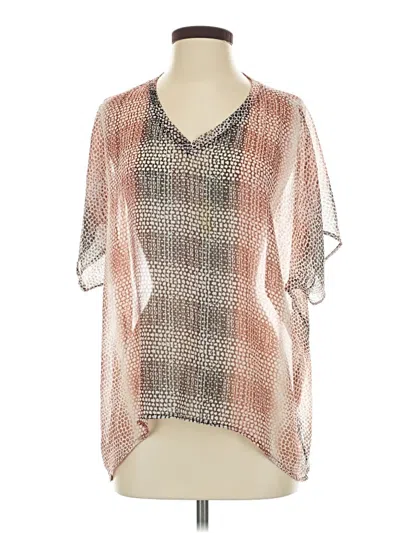 Pre-owned Cabi Short Sleeve Blouse In Silver