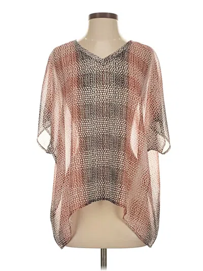 Pre-owned Cabi Short Sleeve Blouse In Silver
