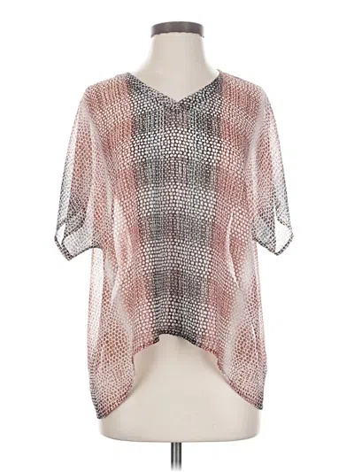 Pre-owned Cabi Short Sleeve Blouse In Silver