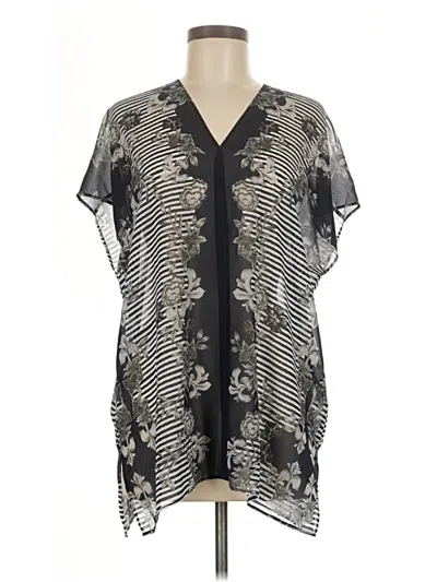 Pre-owned Cabi Short Sleeve Blouse In Silver