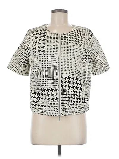 Pre-owned Cabi Short Sleeve Blouse In Silver