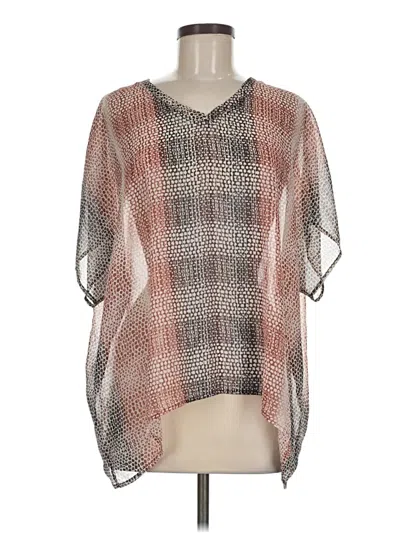 Pre-owned Cabi Short Sleeve Blouse In Silver