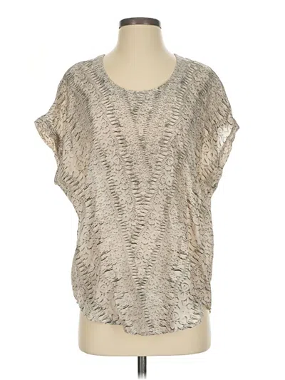 Pre-owned Cabi Short Sleeve Blouse In Silver