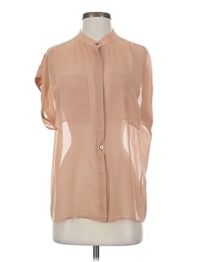 Pre-owned Cabi Short Sleeve Blouse In Tan