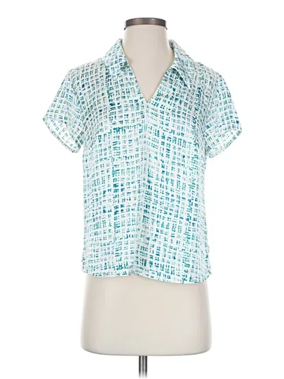 Pre-owned Cabi Short Sleeve Blouse In Teal