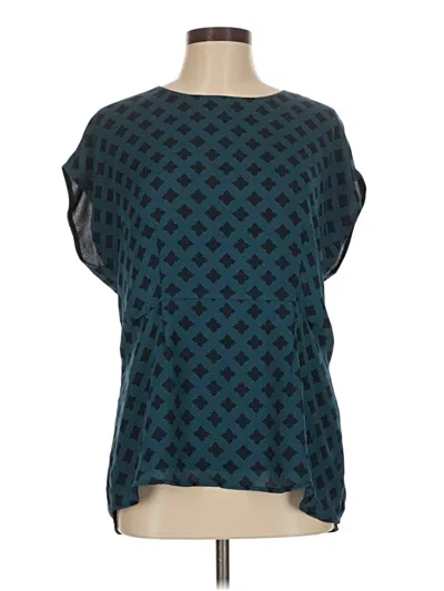 Pre-owned Cabi Short Sleeve Blouse In Teal