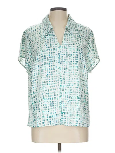 Pre-owned Cabi Short Sleeve Blouse In Teal