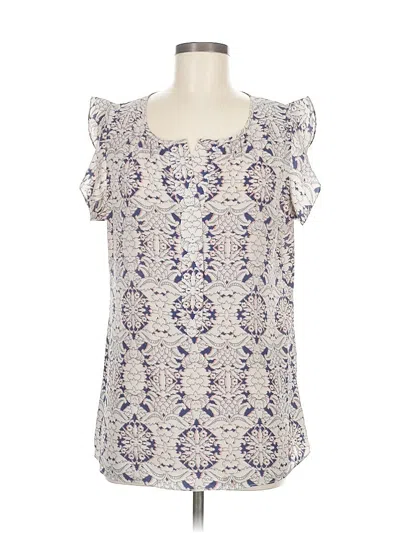Pre-owned Cabi Short Sleeve Blouse In White