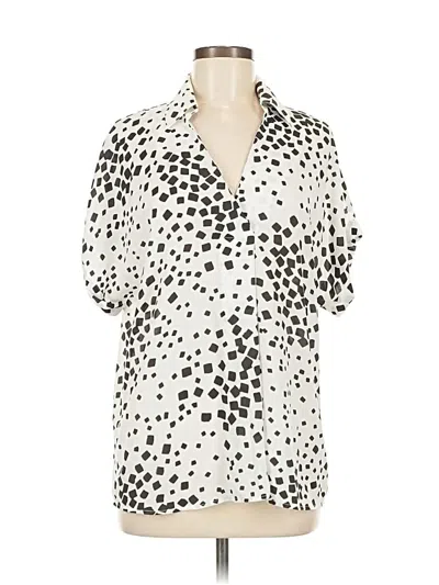 Pre-owned Cabi Short Sleeve Blouse In White