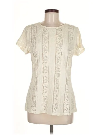 Pre-owned Cabi Short Sleeve Blouse In White