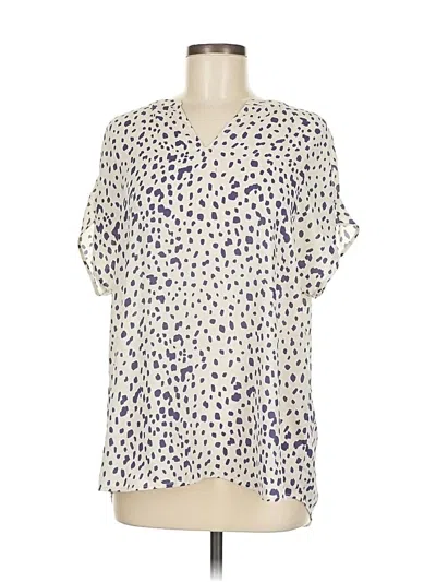 Pre-owned Cabi Short Sleeve Blouse In White