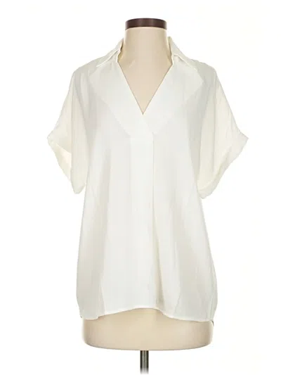 Pre-owned Cabi Short Sleeve Blouse In White