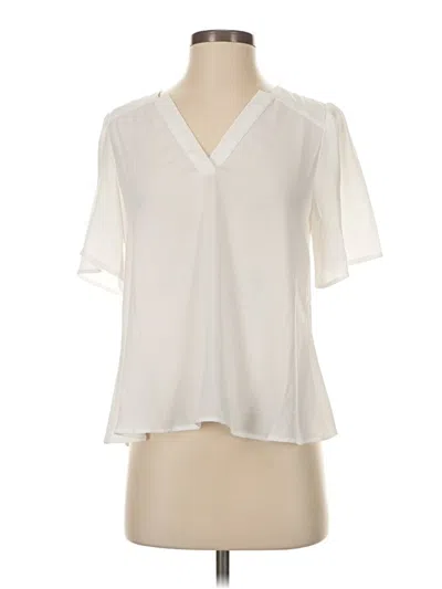 Pre-owned Cabi Short Sleeve Blouse In White