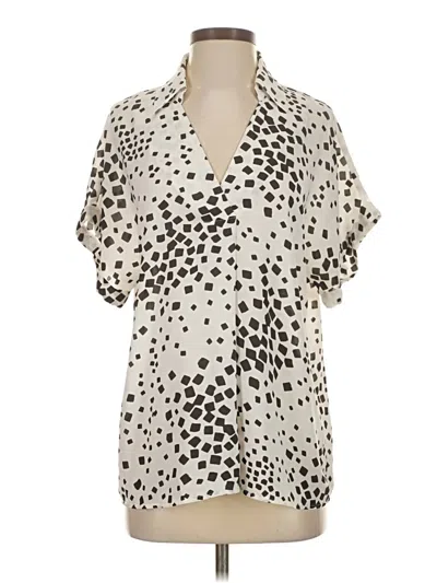 Pre-owned Cabi Short Sleeve Blouse In White