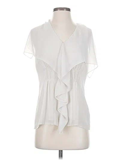 Pre-owned Cabi Short Sleeve Blouse In White
