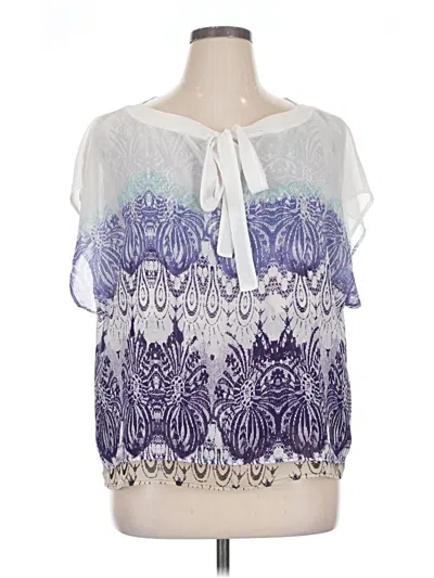 Pre-owned Cabi Short Sleeve Blouse In White