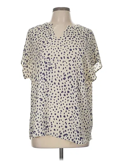 Pre-owned Cabi Short Sleeve Blouse In White