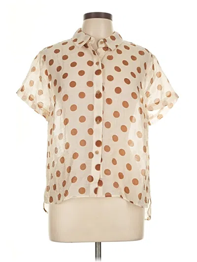 Pre-owned Cabi Short Sleeve Blouse In White