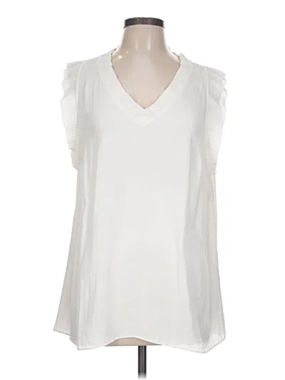 Pre-owned Cabi Short Sleeve Blouse In White