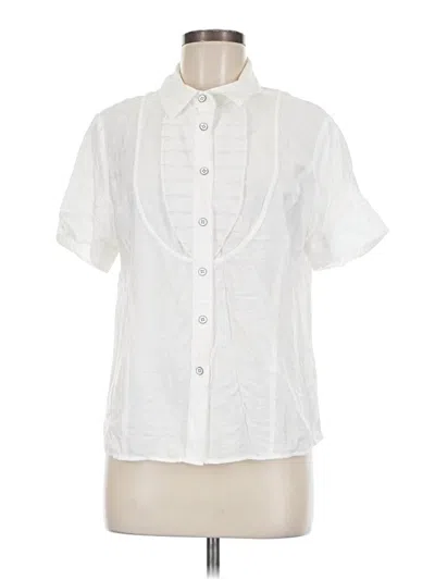 Pre-owned Cabi Short Sleeve Blouse In White
