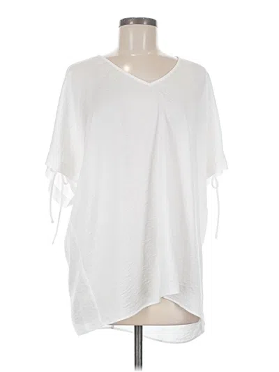 Pre-owned Cabi Short Sleeve Blouse In White