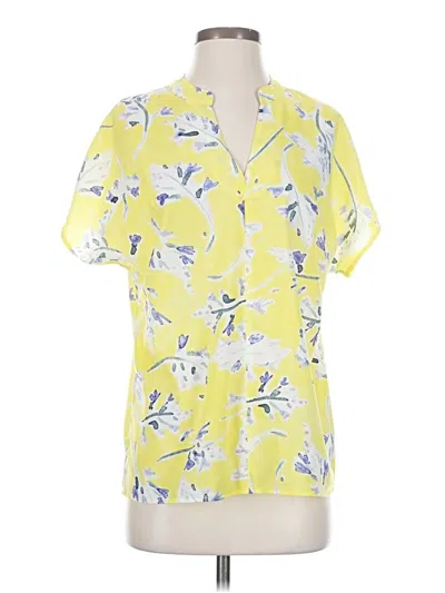 Pre-owned Cabi Short Sleeve Blouse In Yellow