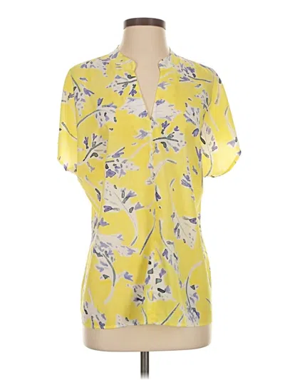 Pre-owned Cabi Short Sleeve Blouse In Yellow