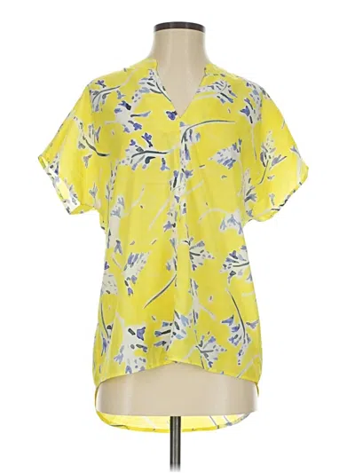Pre-owned Cabi Short Sleeve Blouse In Yellow
