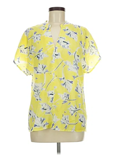 Pre-owned Cabi Short Sleeve Blouse In Yellow