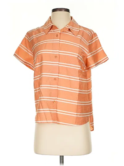 Pre-owned Cabi Short Sleeve Button Down Shirt In Orange