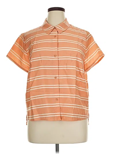Pre-owned Cabi Short Sleeve Button Down Shirt In Orange