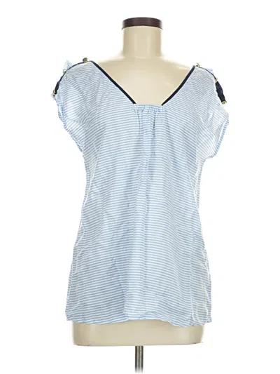 Pre-owned Cabi Short Sleeve Top Blue Cold Shoulder Neckline Tops