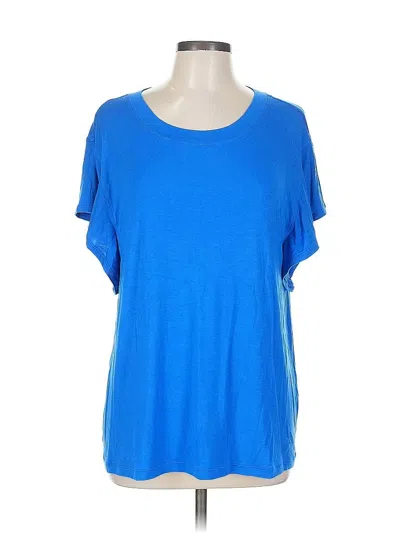 Pre-owned Cabi Short Sleeve Top Blue Scoop Neck Tops