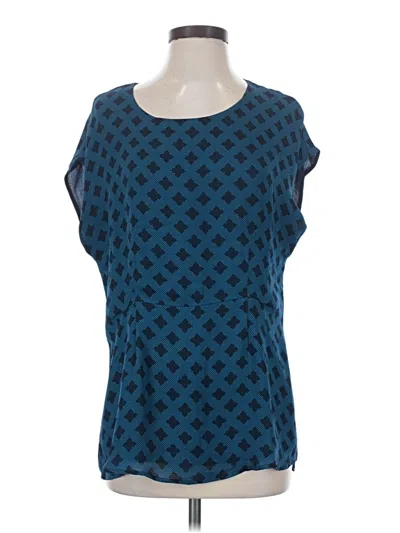 Pre-owned Cabi Short Sleeve Top Blue Square Neckline Tops