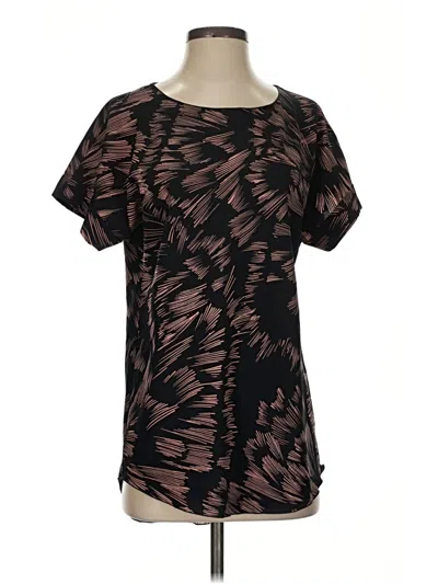 Pre-owned Cabi Short Sleeve Top Brown Crew Neck Tops