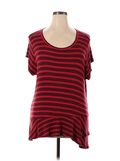 Pre-owned Cabi Short Sleeve Top Red Scoop Neck Tops