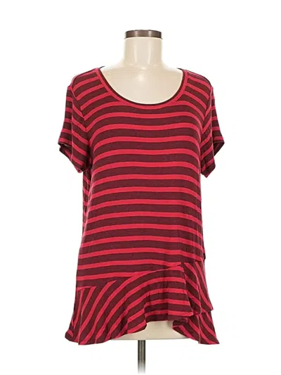 Pre-owned Cabi Short Sleeve Top Red Scoop Neck Tops