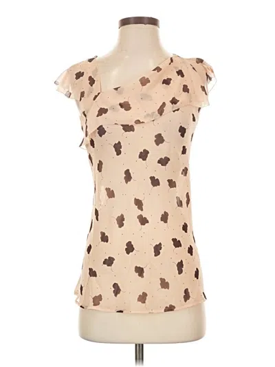 Pre-owned Cabi Short Sleeve Top Tan Sweetheart Neckline Tops