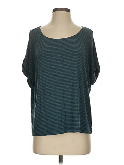 Pre-owned Cabi Short Sleeve Top Teal Scoop Neck Tops In Blue