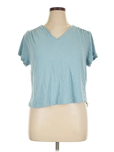 Pre-owned Cabi Short Sleeve Top Teal V-neck Tops