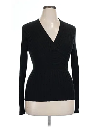 Pre-owned Cabi Silk Pullover Sweater In Black