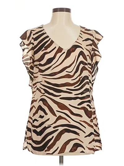 Pre-owned Cabi Sleeveless Blouse In Brown