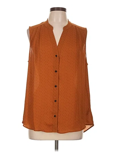 Pre-owned Cabi Sleeveless Blouse In Brown